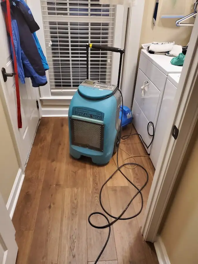 Commercial dehumidifier deployed for Flood Damage Cleanup in Thornton