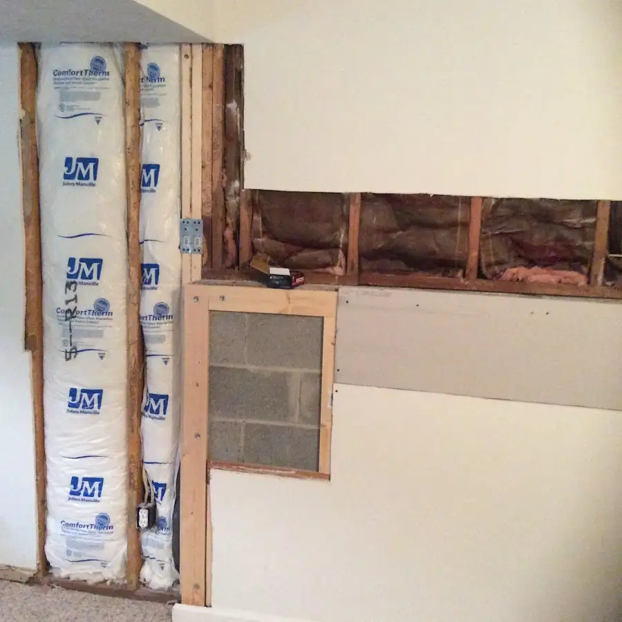 Wall insulation replacement during Basement Flood Cleanup in Thornton
